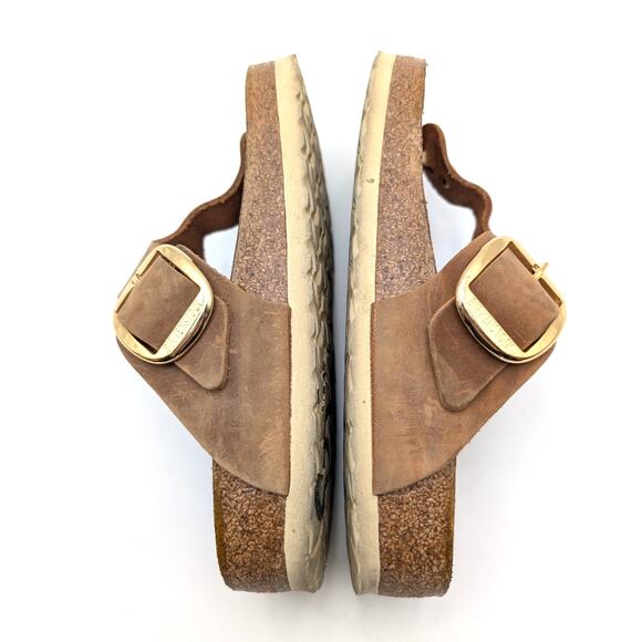 Birkenstock Gizeh Big Buckle Thong Sandals Unisex Leather Brown Size W7/M5 EU38 - Picture 6 of 9